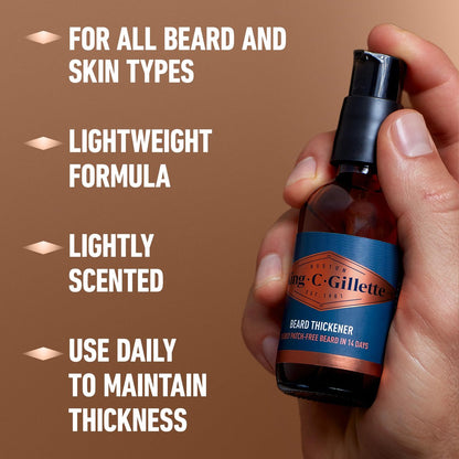 King C. Gillette Beard Thickener with Vitamin B Complex & Caffeine, 1.7 oz
