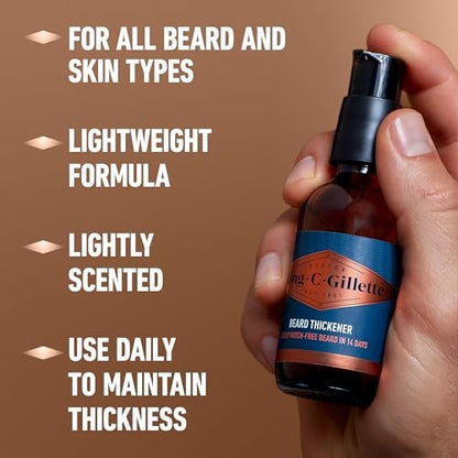 King C. Gillette Beard Thickener with Vitamin B Complex & Caffeine, 1.7 oz