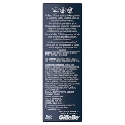 King C. Gillette Beard Thickener with Vitamin B Complex & Caffeine, 1.7 oz