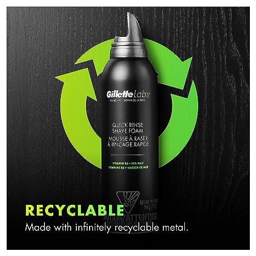 Gillette Labs Quick Rinse Lightweight Shave Foam for Men, 8.1 oz – Skin-Protecting Shaving Foam - görsel 11
