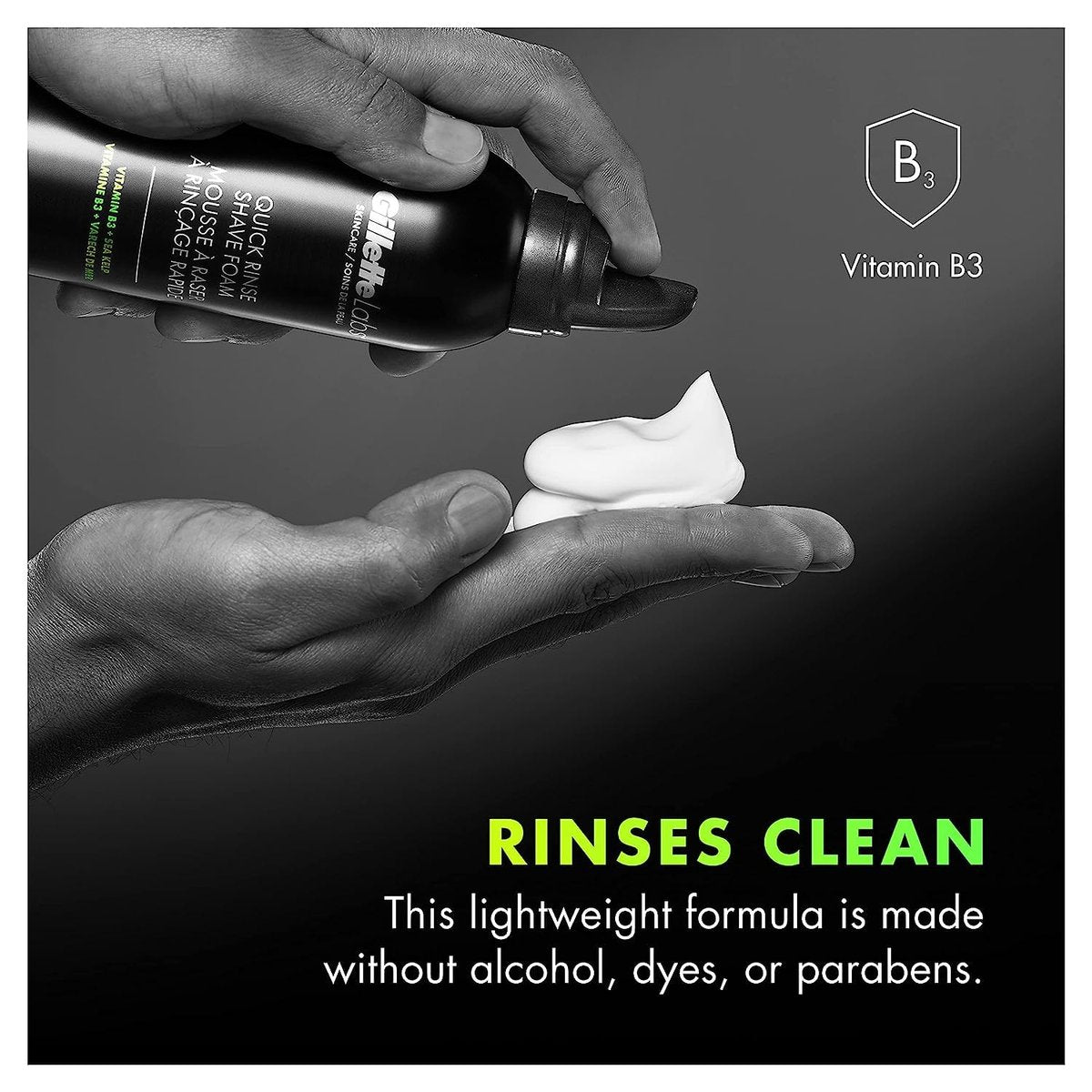 Gillette Labs Quick Rinse Lightweight Shave Foam for Men, 8.1 oz – Skin-Protecting Shaving Foam - görsel 6