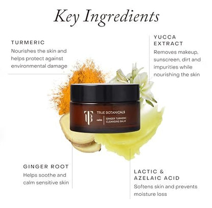 True Botanicals Ginger Turmeric Cleansing Balm – Natural Hydrating Facial Cleanser & Makeup Remover for Dry & Sensitive Skin (3.4 oz) Avelisse