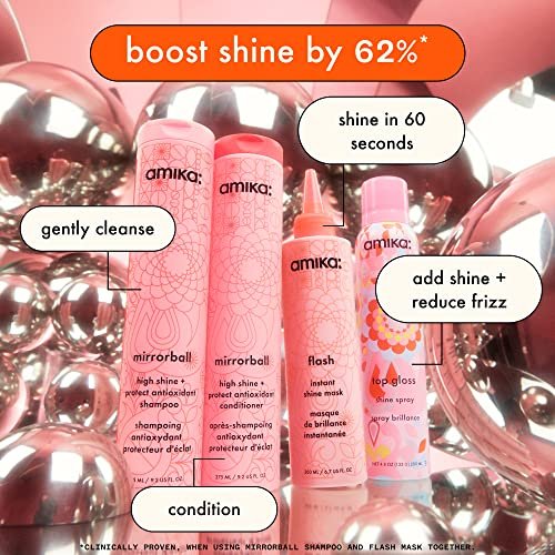 Amika Top Gloss Shine Spray - High-Shine Finishing Spray for Silky, Lustrous Hair (4.8 oz) Avelisse