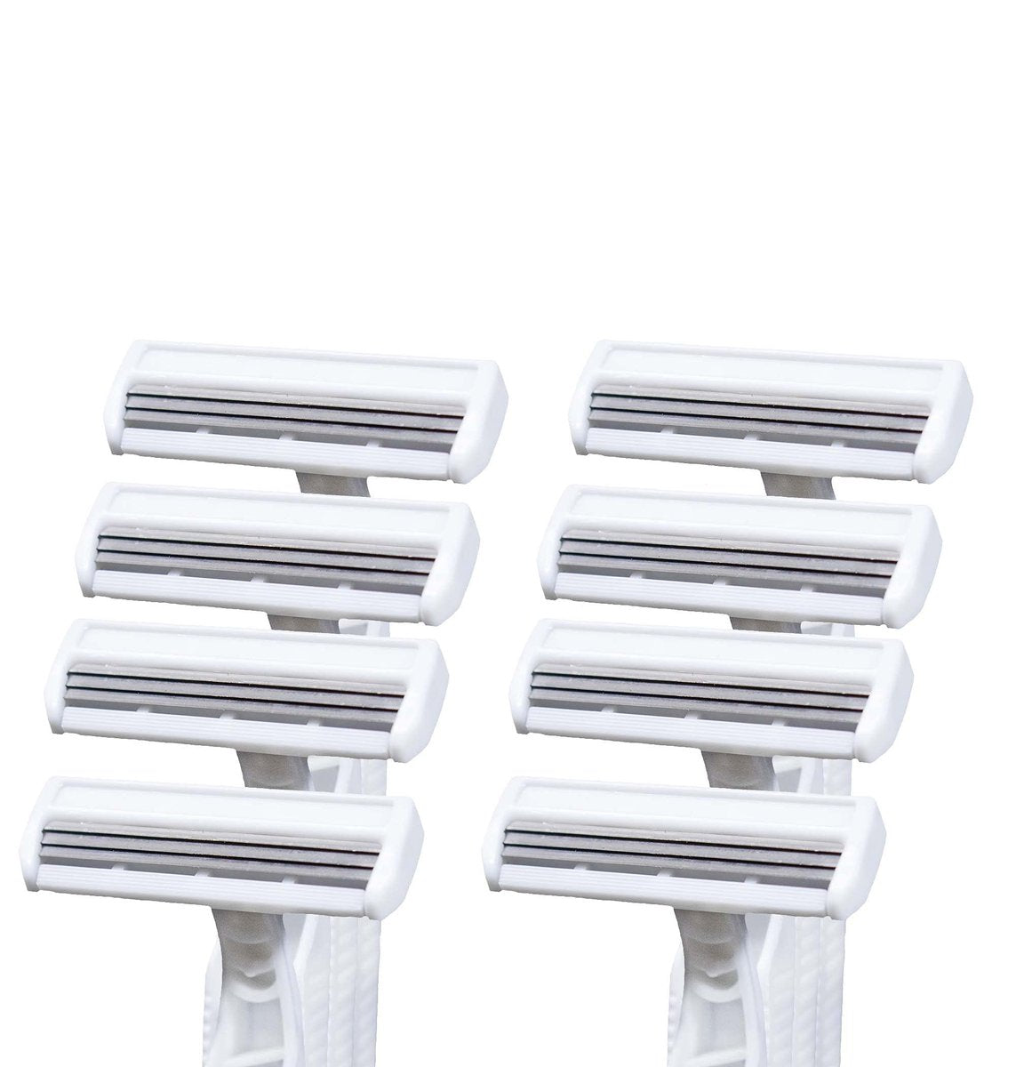 Crazors 3-Blade Disposable Razors for Men & Women – 8-Pack Single-Use Body & Face Shaver – Eco-Friendly Travel-Size Toiletries Avelisse