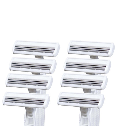 Crazors 3-Blade Disposable Razors for Men & Women – 8-Pack Single-Use Body & Face Shaver – Eco-Friendly Travel-Size Toiletries Avelisse