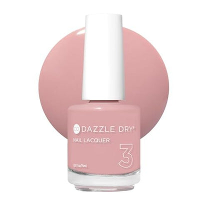Dazzle Dry Nail Lacquer (Step 3) - Less is Mauve - Full Coverage Light Blushing Mauve Nail Polish (0.5 fl oz) Avelisse
