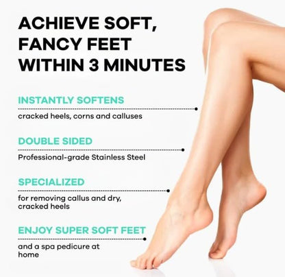 Dermasuri Callus Remover Foot Scrub with Exfoliating Spray and Reusable Sole File - Dead Skin Remover for Cracked Heels - Deluxe Pedicure Spa Kit Avelisse