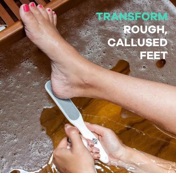 Dermasuri Callus Remover Foot Scrub with Exfoliating Spray and Reusable Sole File - Dead Skin Remover for Cracked Heels - Deluxe Pedicure Spa Kit Avelisse