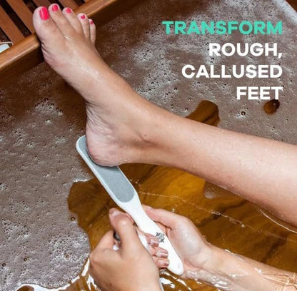 Dermasuri Callus Remover Foot Scrub with Exfoliating Spray and Reusable Sole File - Dead Skin Remover for Cracked Heels - Deluxe Pedicure Spa Kit Avelisse