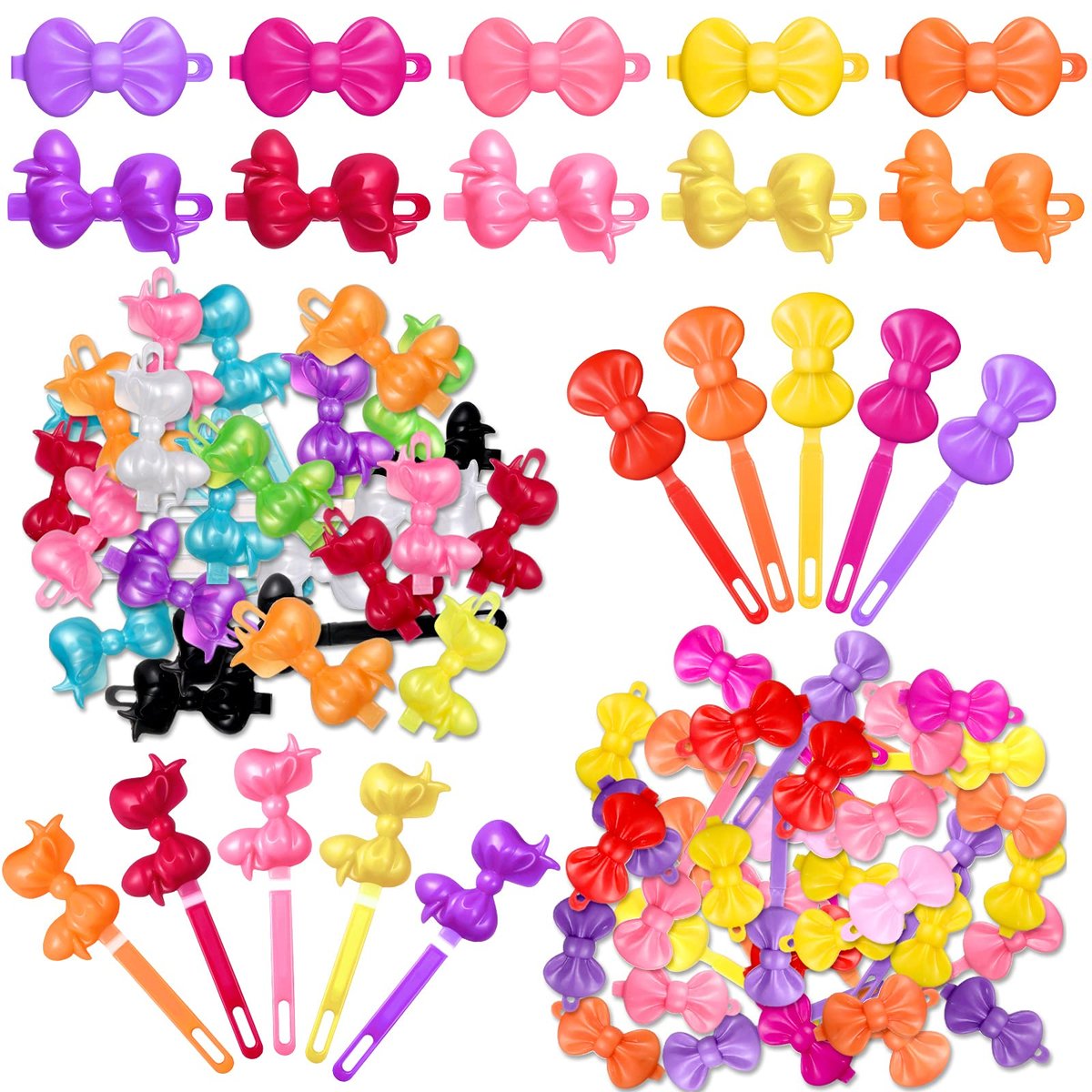 72-Pack Self Hinge Hair Barrettes Plastic Hair Clips for Girls | Colorful Cute Barrettes for Toddler Kids Baby Hairpins Accessories Avelisse