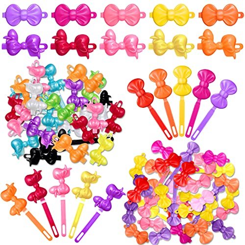 72-Pack Self Hinge Hair Barrettes Plastic Hair Clips for Girls | Colorful Cute Barrettes for Toddler Kids Baby Hairpins Accessories Avelisse
