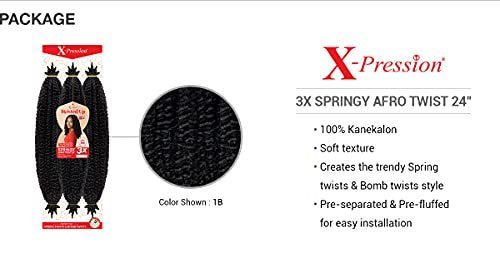 X-Pression Twisted Up 3X Springy Afro Twist Crochet Braids – 24" (1-Pack, Color 27) - görsel 9