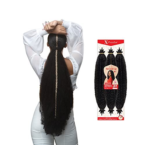 X-Pression Twisted Up 3X Springy Afro Twist Crochet Braids – 24" (1-Pack, Color 27) - görsel 4