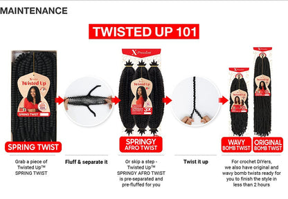 X-Pression Twisted Up 3X Springy Afro Twist Crochet Braids – 24" (1-Pack, Color 27)