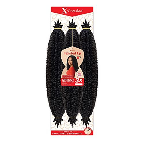 X-Pression Twisted Up 3X Springy Afro Twist Crochet Braids – 24" (1-Pack, Color 27) - görsel 2