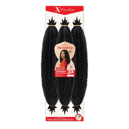 X-Pression Twisted Up 3X Springy Afro Twist Crochet Braids – 24" (1-Pack, Color 27)