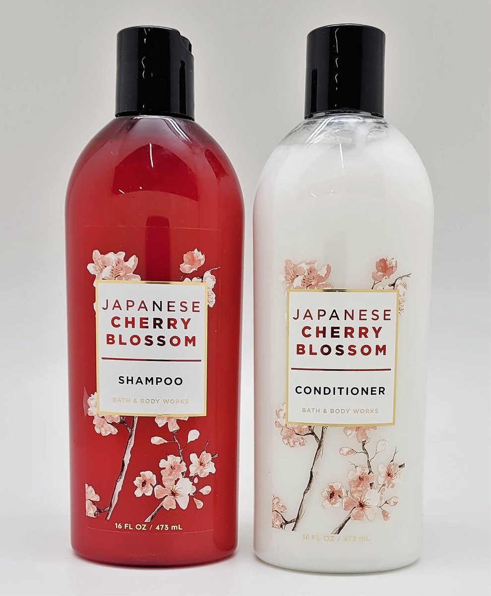 Bath & Body Works Japanese Cherry Blossom Shampoo and Conditioner Set, 16 fl oz Each Avelisse