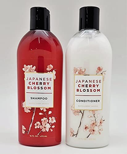 Bath & Body Works Japanese Cherry Blossom Shampoo and Conditioner Set, 16 fl oz Each Avelisse