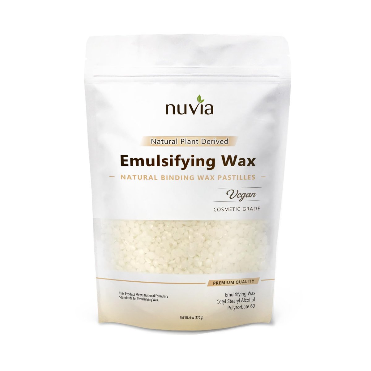 100% Natural Plant Derived Emulsifying Wax – Cosmetic Grade, Non-GMO, 6 oz - görsel 1