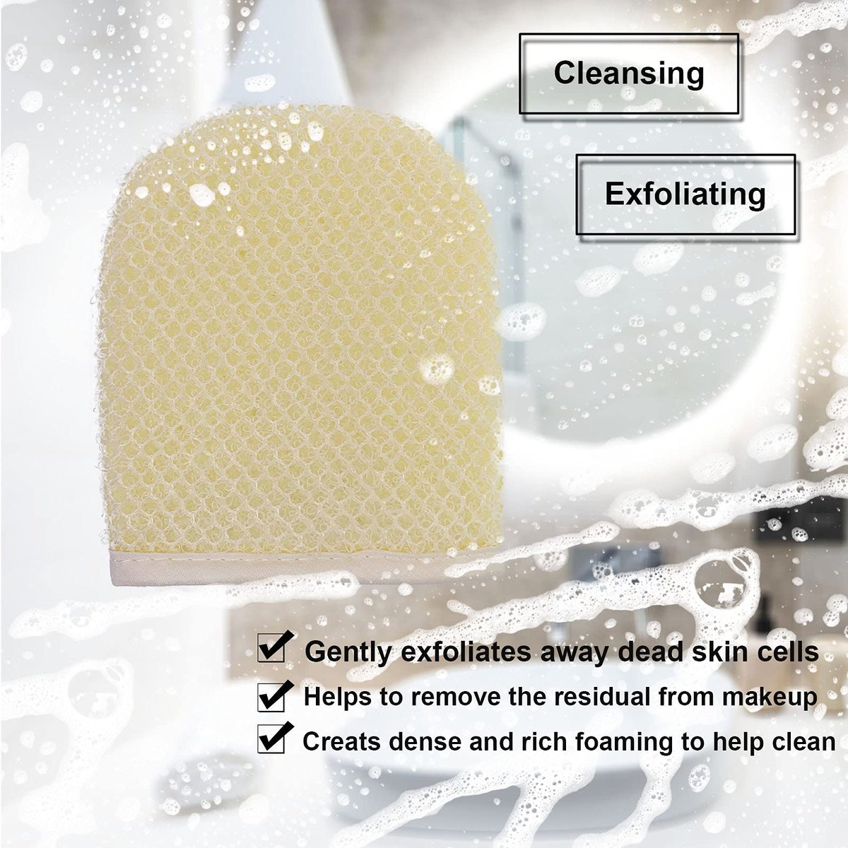 PPHAO Facial Cleansing Sponge - Exfoliating Facial Cleansing Cloths Gloves Mitts - Softweave Exfoliating Washcloths - 6 Pack - görsel 5