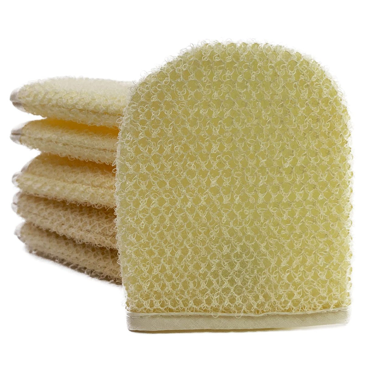 PPHAO Facial Cleansing Sponge - Exfoliating Facial Cleansing Cloths Gloves Mitts - Softweave Exfoliating Washcloths - 6 Pack - görsel 1