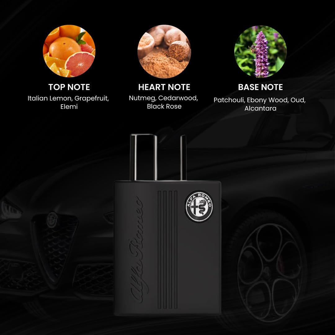 Alfa Romeo Black Men Eau de Toilette Spray, 4.2 oz - görsel 9