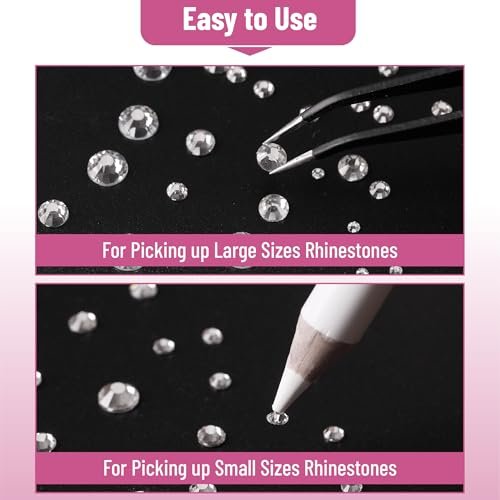 Mr. Pen Clear Flatback Rhinestones 2000 pcs with Pick Up Tweezer & Picking Pen for Crafts, Nail Art, Jewelry Making, DIY Bling Projects - görsel 8