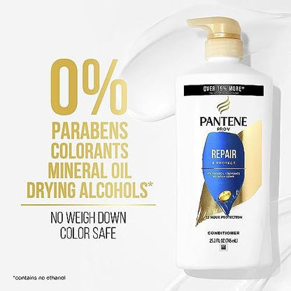 Pantene Repair & Protect Shampoo, Conditioner & Hair Treatment Set for Damaged Hair, Safe for Color-Treated Hair, 3-Pack (17.77 Fl Oz Each) Avelisse