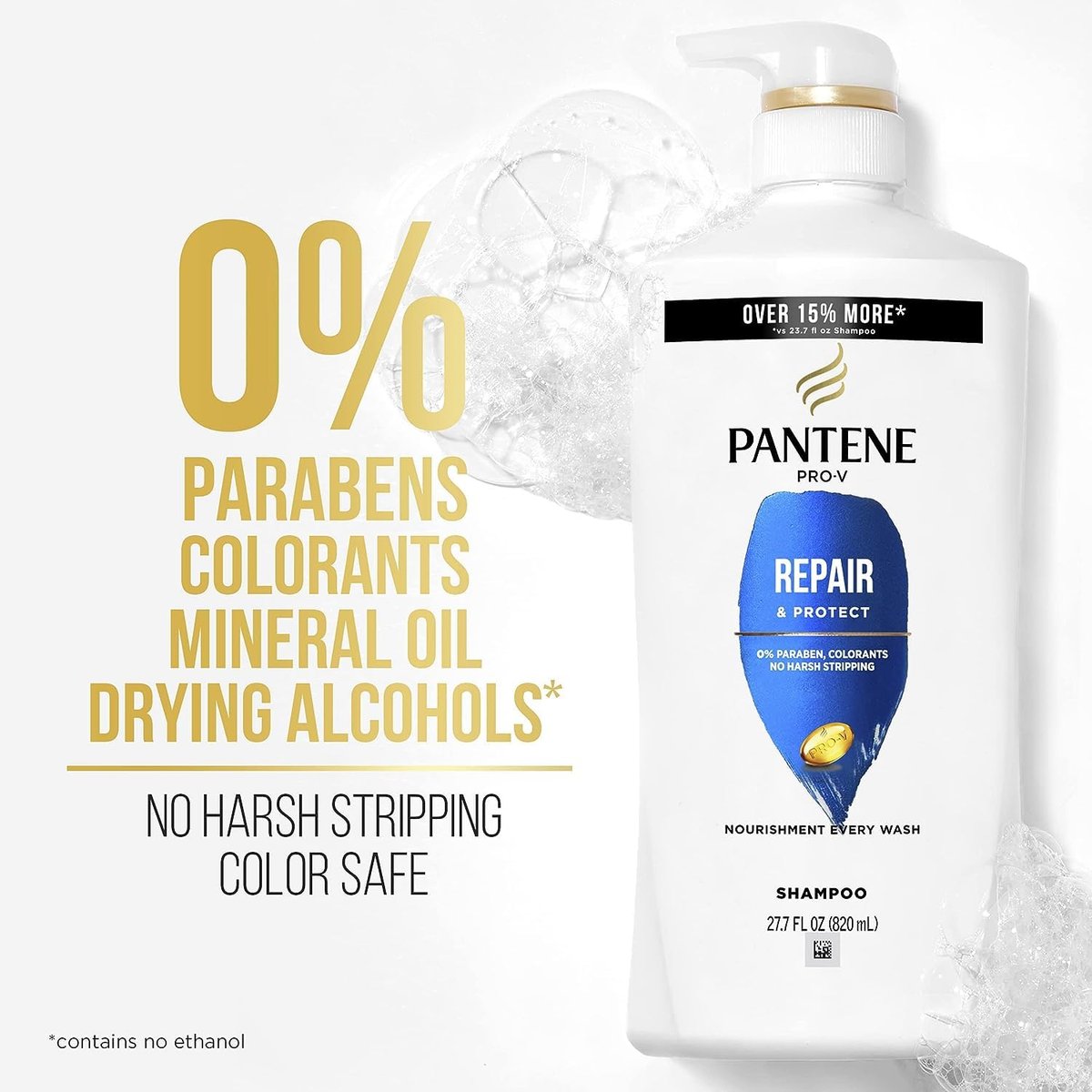 Pantene Repair & Protect Shampoo, Conditioner & Hair Treatment Set for Damaged Hair, Safe for Color-Treated Hair, 3-Pack (17.77 Fl Oz Each) Avelisse