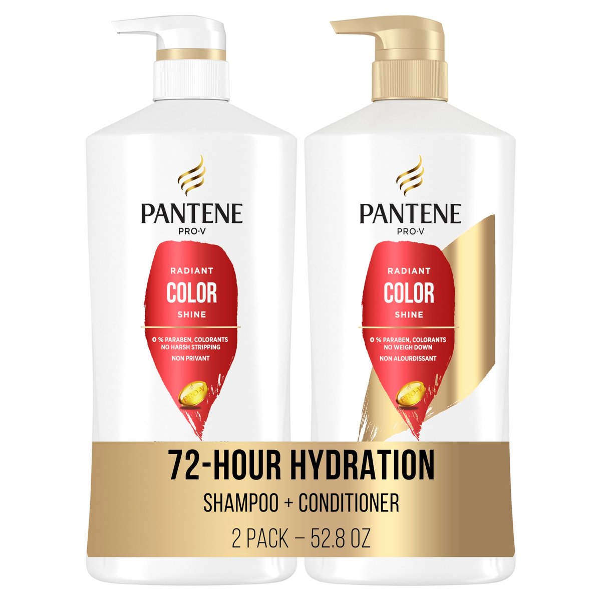 Pantene Radiant Color Shine Shampoo, Conditioner & Hair Treatment Set for Color-Treated Hair, 3-Pack, 17.77 Fl Oz Each Avelisse