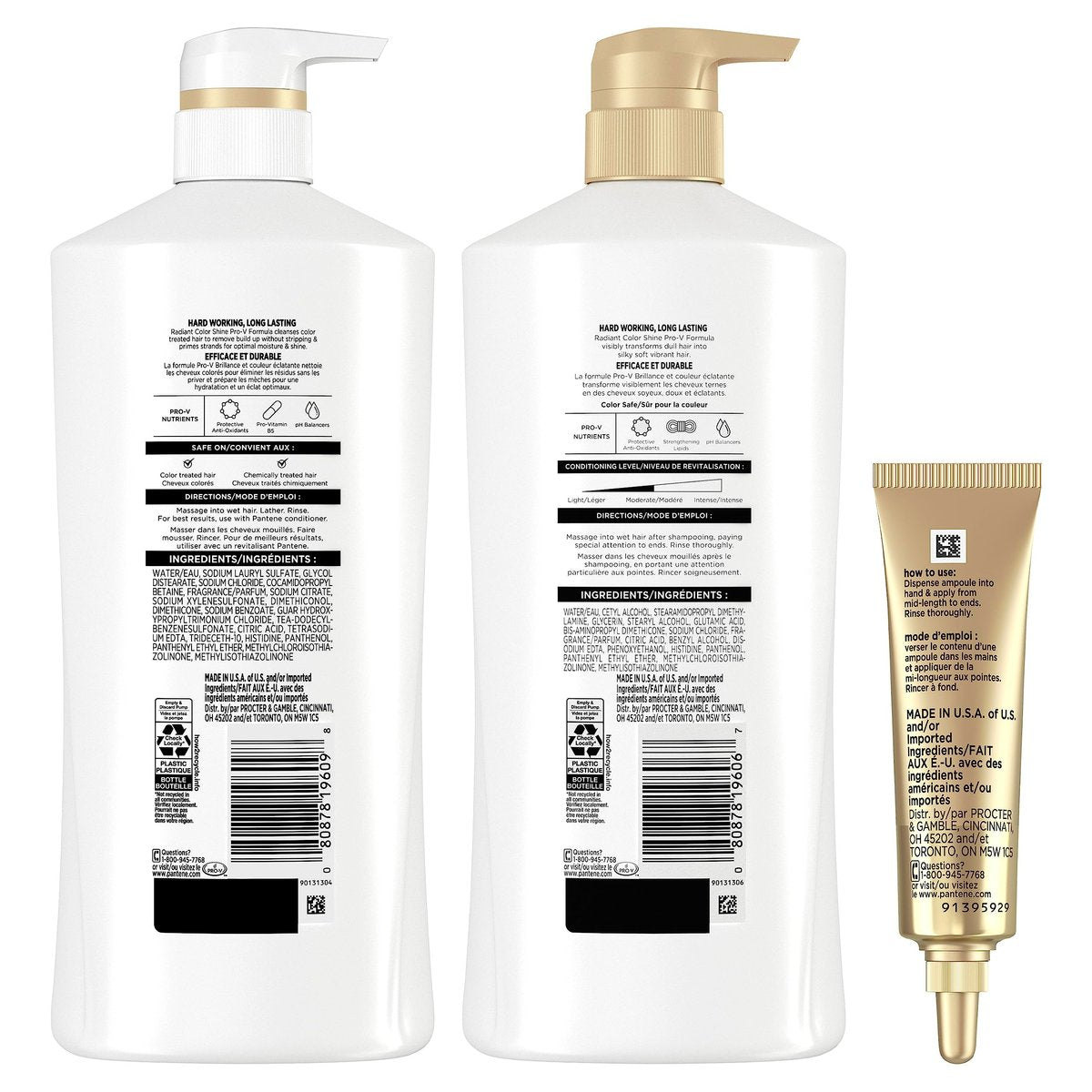 Pantene Radiant Color Shine Shampoo, Conditioner & Hair Treatment Set for Color-Treated Hair, 3-Pack, 17.77 Fl Oz Each Avelisse