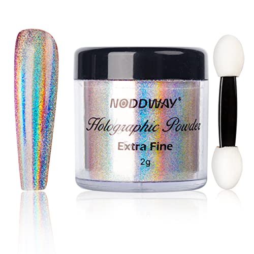 NODDWAY Holographic Powder - 0.07oz/2g Rainbow Chrome Fine Pigment for Epoxy Resin, Nails, and Crafts - görsel 2