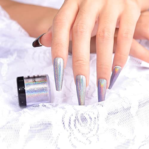 NODDWAY Holographic Powder - 0.07oz/2g Rainbow Chrome Fine Pigment for Epoxy Resin, Nails, and Crafts - görsel 6