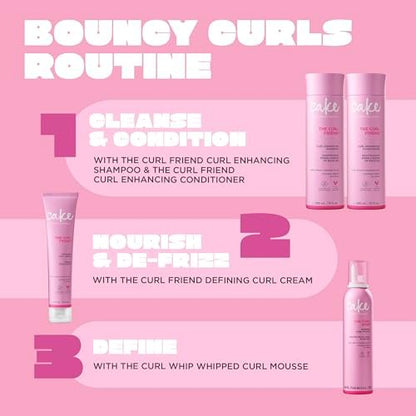 Cake Beauty Curl Friend Curl Defining Shampoo, Conditioner & Cream Set – Avocado & Argan Oil for Curly Hair, Anti-Frizz, Cruelty Free & Vegan Avelisse