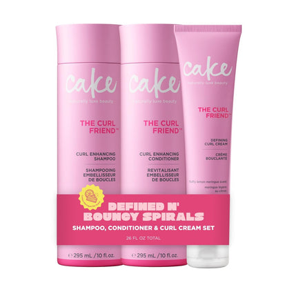 Cake Beauty Curl Friend Curl Defining Shampoo, Conditioner & Cream Set – Avocado & Argan Oil for Curly Hair, Anti-Frizz, Cruelty Free & Vegan Avelisse