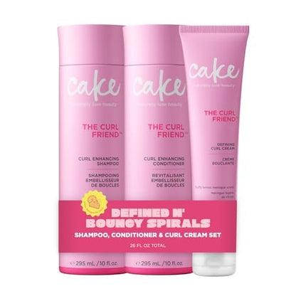 Cake Beauty Curl Friend Curl Defining Shampoo, Conditioner & Cream Set – Avocado & Argan Oil for Curly Hair, Anti-Frizz, Cruelty Free & Vegan Avelisse