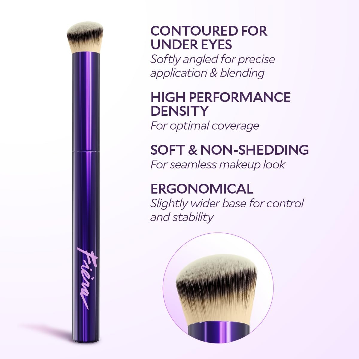 FIÈRA Contoured Concealer Brush for Eyes & Nose – Precise Blending Makeup Brush for Flawless Coverage – Soft, Non-Shedding, Cruelty-Free Brush for Spot Concealing & Hard-to-Reach Areas - görsel 3