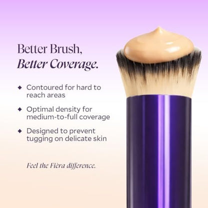 FIÈRA Contoured Concealer Brush for Eyes & Nose – Precise Blending Makeup Brush for Flawless Coverage – Soft, Non-Shedding, Cruelty-Free Brush for Spot Concealing & Hard-to-Reach Areas