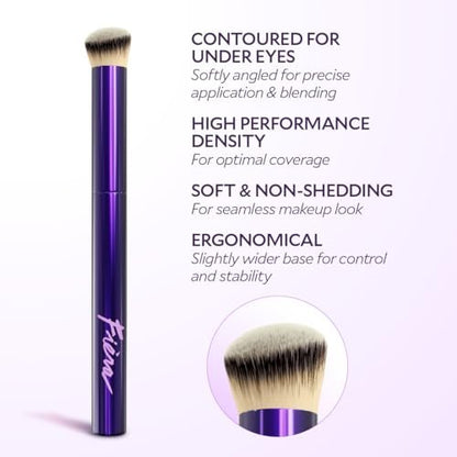 FIÈRA Contoured Concealer Brush for Eyes & Nose – Precise Blending Makeup Brush for Flawless Coverage – Soft, Non-Shedding, Cruelty-Free Brush for Spot Concealing & Hard-to-Reach Areas