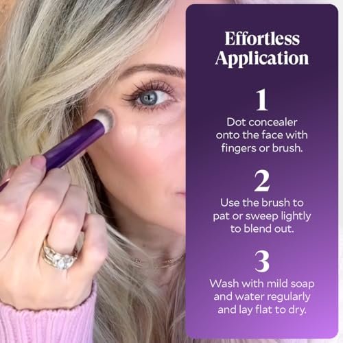 FIÈRA Contoured Concealer Brush for Eyes & Nose – Precise Blending Makeup Brush for Flawless Coverage – Soft, Non-Shedding, Cruelty-Free Brush for Spot Concealing & Hard-to-Reach Areas - görsel 10
