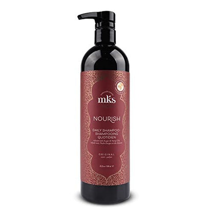 MKS eco Nourish Shampoo, Original Scent - 25 fl oz - Cleanses, Strengthens & Repairs Fine, Color Treated Hair - Moroccan Argan Oil & Hemp Seed Oil - Vegan, Cruelty Free