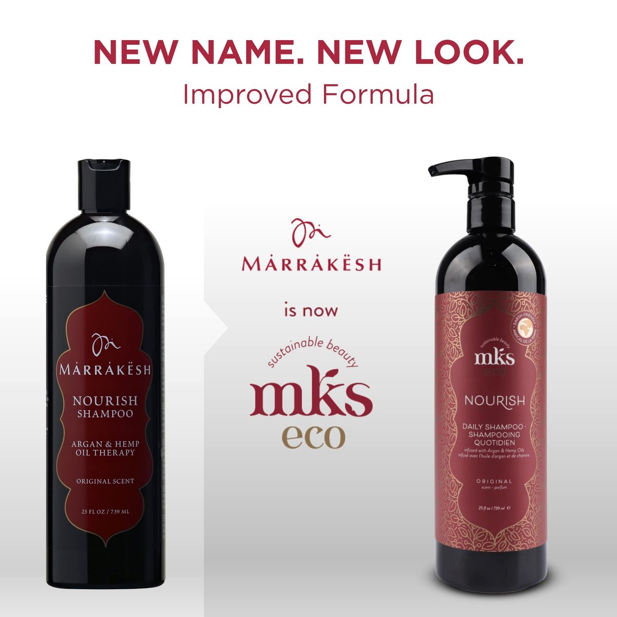 MKS eco Nourish Shampoo, Original Scent - 25 fl oz - Cleanses, Strengthens & Repairs Fine, Color Treated Hair - Moroccan Argan Oil & Hemp Seed Oil - Vegan, Cruelty Free - görsel 3