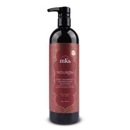 MKS eco Nourish Shampoo, Original Scent - 25 fl oz - Cleanses, Strengthens & Repairs Fine, Color Treated Hair - Moroccan Argan Oil & Hemp Seed Oil - Vegan, Cruelty Free