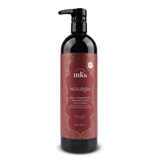 MKS eco Nourish Shampoo, Original Scent - 25 fl oz - Cleanses, Strengthens & Repairs Fine, Color Treated Hair - Moroccan Argan Oil & Hemp Seed Oil - Vegan, Cruelty Free