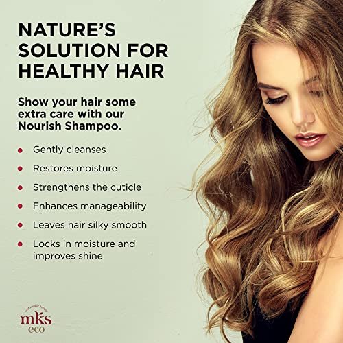 MKS eco Nourish Shampoo, Original Scent - 25 fl oz - Cleanses, Strengthens & Repairs Fine, Color Treated Hair - Moroccan Argan Oil & Hemp Seed Oil - Vegan, Cruelty Free - görsel 6