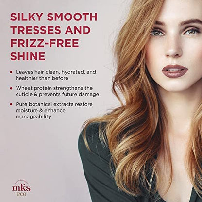 MKS eco Nourish Shampoo, Isle of You - 10 fl oz - Cleanses, Strengthens & Repairs Fine, Color-Treated Hair - Moroccan Argan Oil & Hemp Seed Oil - Vegan, Cruelty-Free