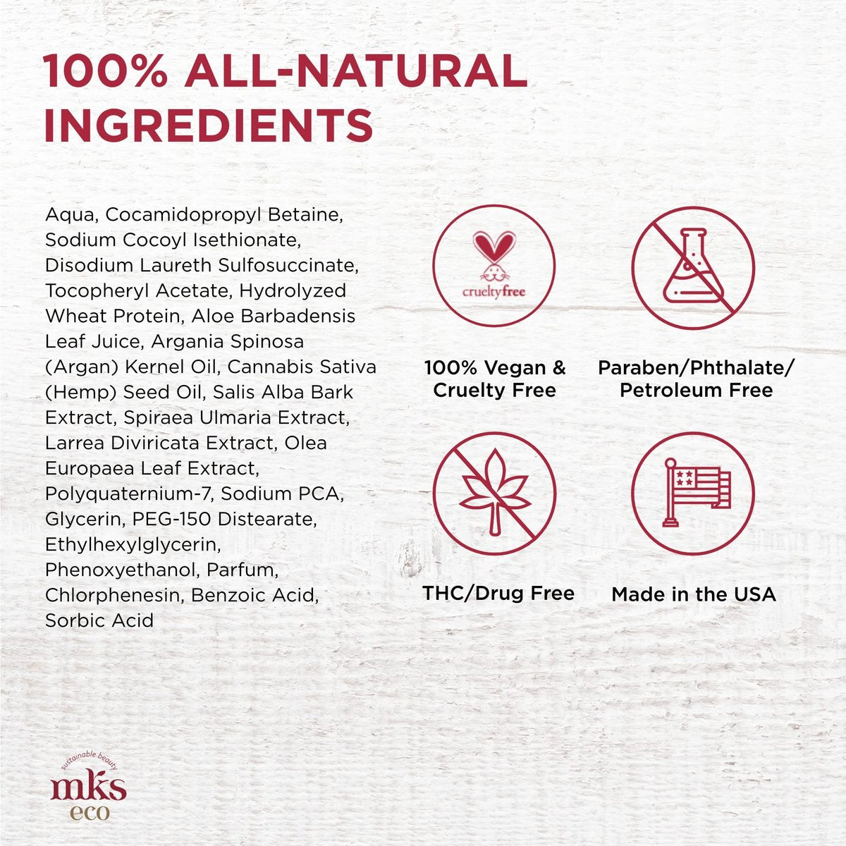 MKS eco Nourish Shampoo, Isle of You - 10 fl oz - Cleanses, Strengthens & Repairs Fine, Color-Treated Hair - Moroccan Argan Oil & Hemp Seed Oil - Vegan, Cruelty-Free - görsel 11