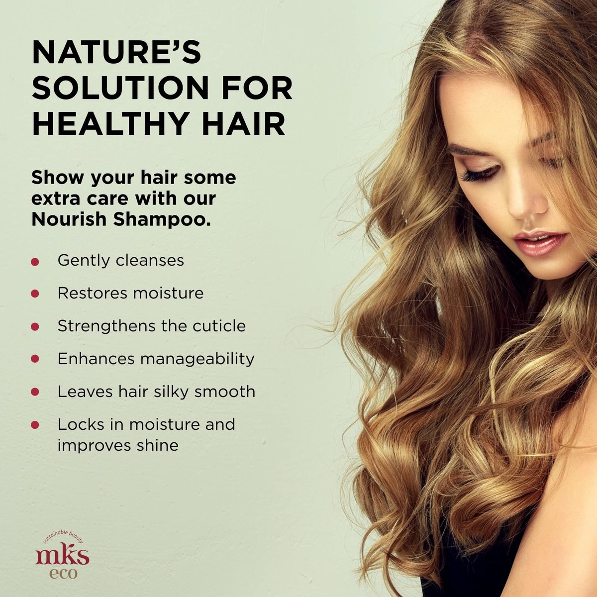 MKS eco Nourish Shampoo, Isle of You - 10 fl oz - Cleanses, Strengthens & Repairs Fine, Color-Treated Hair - Moroccan Argan Oil & Hemp Seed Oil - Vegan, Cruelty-Free - görsel 5