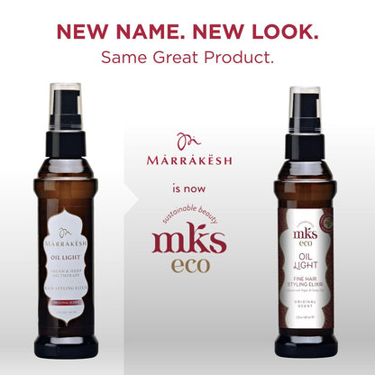MKS Eco Hair Styling Elixir - Original 2 fl oz - Moroccan Argan Oil & Hemp Seed Oil for Fine Hair - Moisturizing, Nourishing & Frizz Control - Vegan & Cruelty-Free