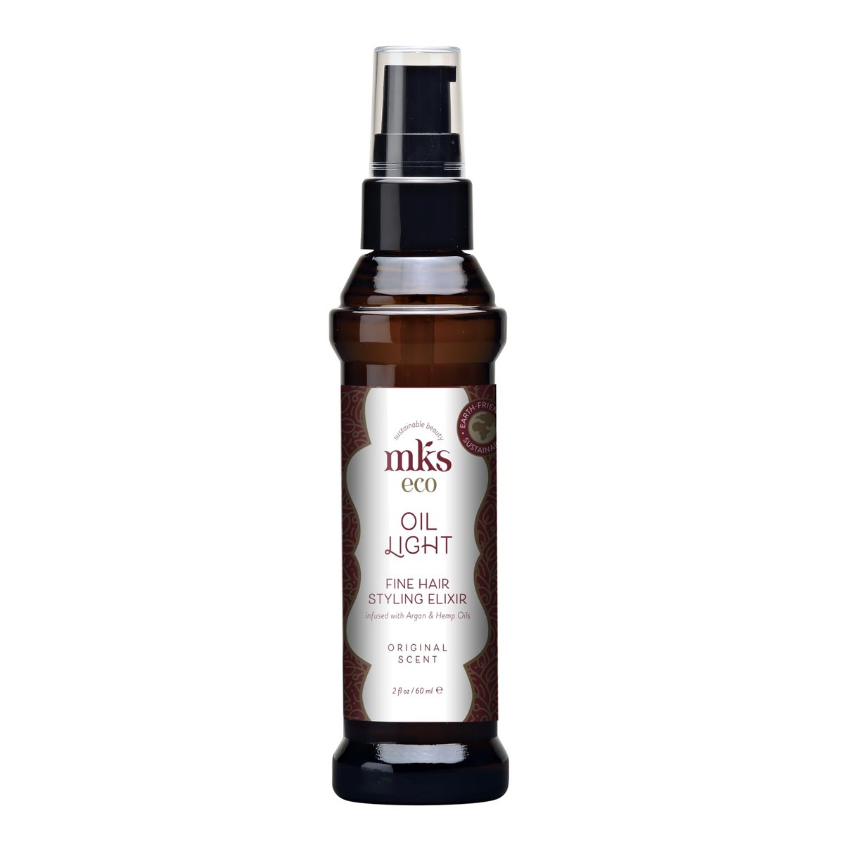 MKS Eco Hair Styling Elixir - Original 2 fl oz - Moroccan Argan Oil & Hemp Seed Oil for Fine Hair - Moisturizing, Nourishing & Frizz Control - Vegan & Cruelty-Free - görsel 1